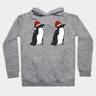 Two Penguins Wearing Christmas Santa Hats Hoodie